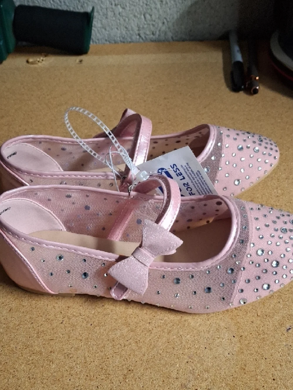 Sugar Pink Rhinestone Bow Mary Jane Dress Shoes